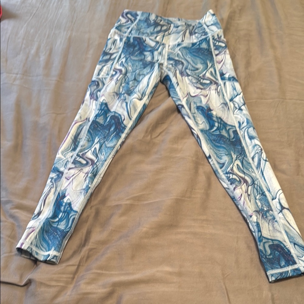 Blue Marble Print Women's leggings